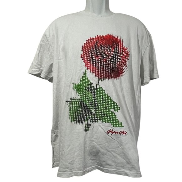 Ksubi Men's Biggie Pixel Floral White Graphic T-Shirt  Size M Streetwear - Picture 1 of 8